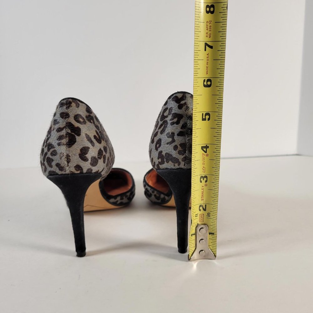 Halogen Gray Animal Print Calf Fur Suede Stiletto Pump Heels Women Size 7W - Picture 8 of 11